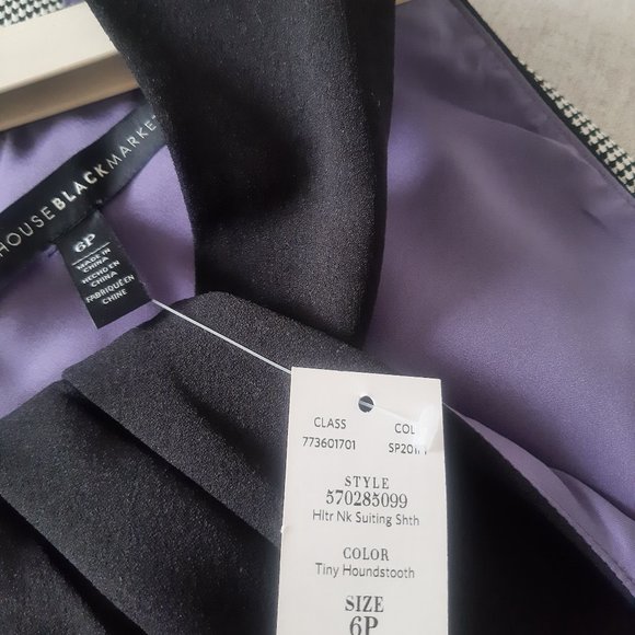 SOLD NWT White House Black Market Houndstooth Sheath Dress with Twixt Neckline - Picture 12 of 15